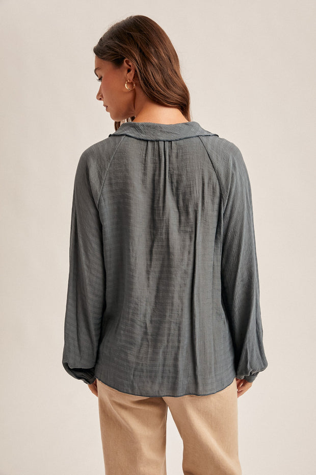 Ruffle Long Sleeve Blouse