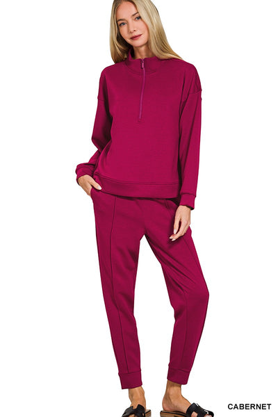Scuba Sweatshirt & Pants - Cabernet
