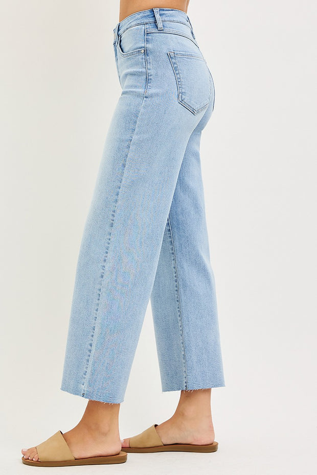 Light Wash High Rise Crop Jean