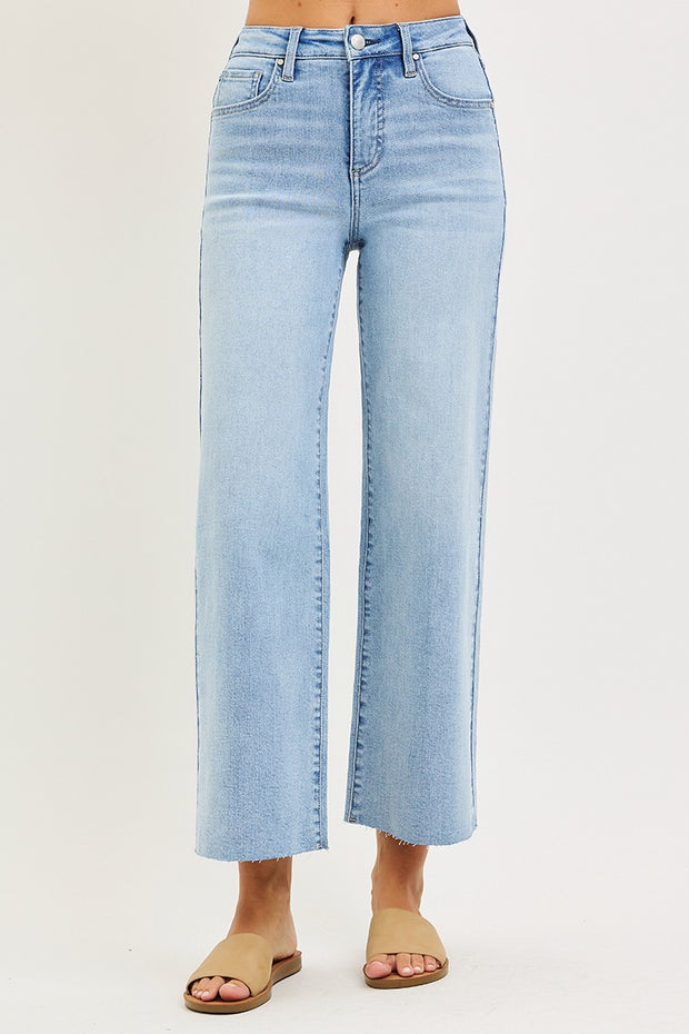 Light Wash High Rise Crop Jean