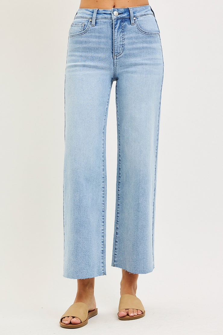 Light Wash High Rise Crop Jean
