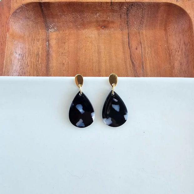 Leah Black Earrings