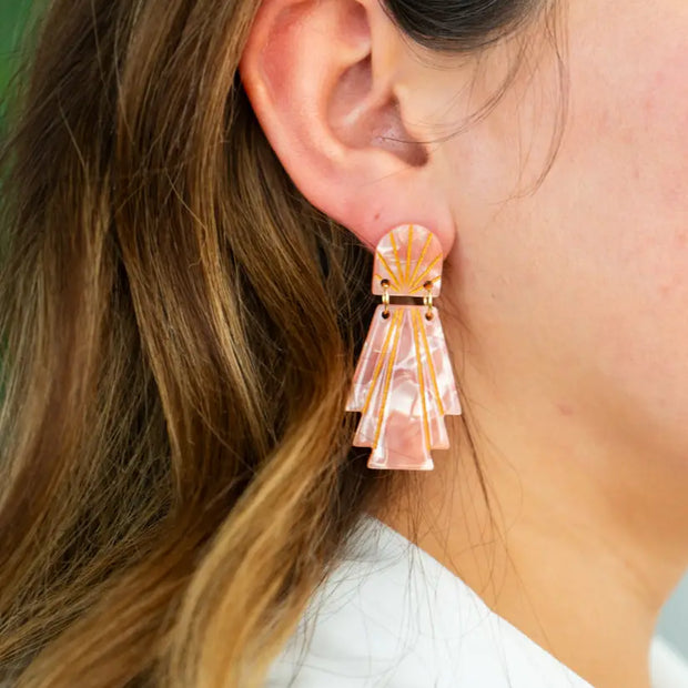Rose Quartz Lucille Earrings