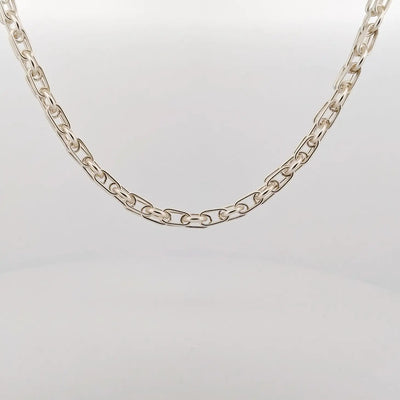Matte Silver Link Necklace