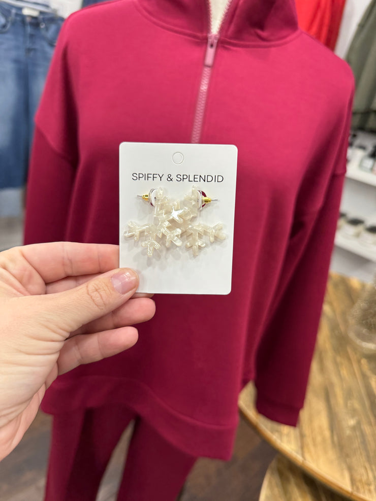 Snowflake Hoop Earrings