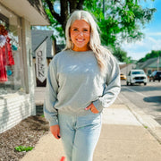 Crystal Embellishment Sweatshirt - Grey