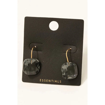 Smoke Gold Dipped Faceted Drop Earrings