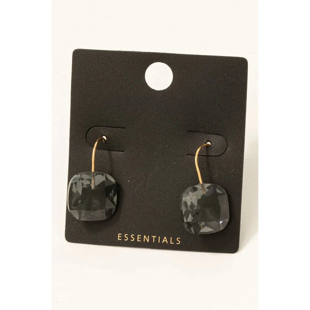 Smoke Gold Dipped Faceted Drop Earrings