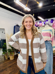 Mocha Striped Cardigan