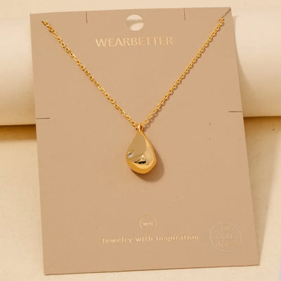 Gold Dipped Teardrop Necklace