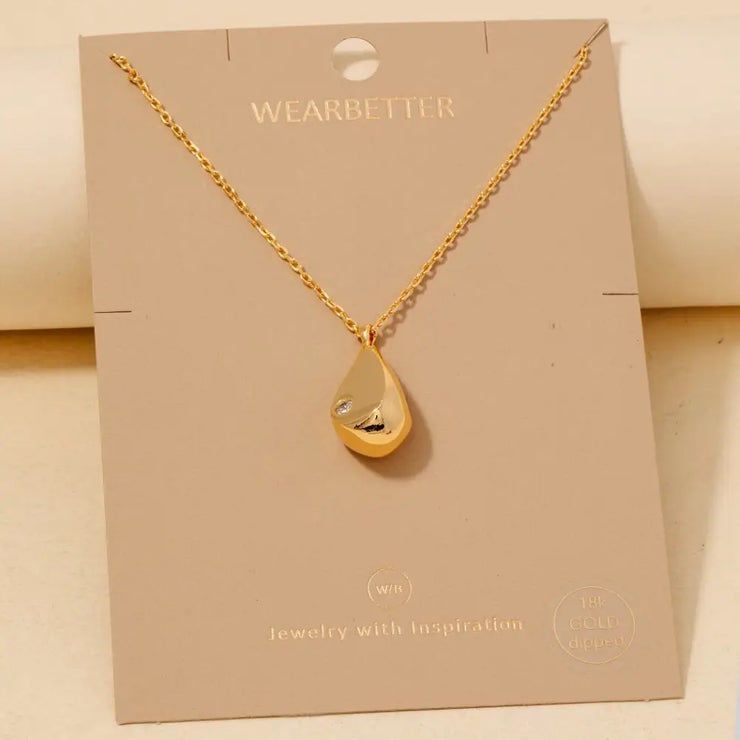 Gold Dipped Teardrop Necklace