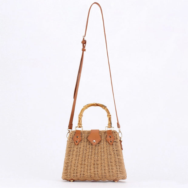 Brown Crossbody Woven Bag