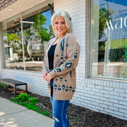 Aztec Cardigan - Taupe