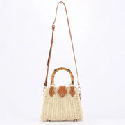 Beige Crossbody Woven Bag