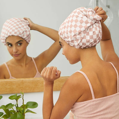 Checker shower cap