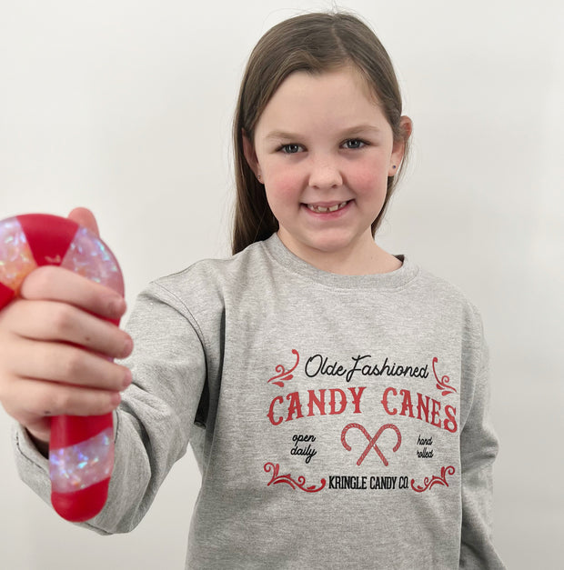 Girls Candy Cane Sweatshirt