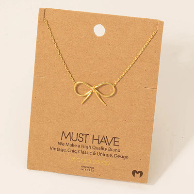 Gold Bow Necklace
