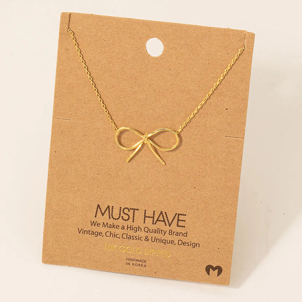 Gold Bow Necklace