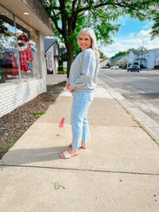 Crystal Embellishment Sweatshirt - Grey