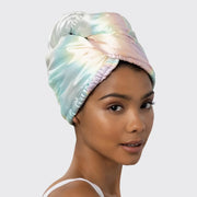 Satin wrapped hair towel