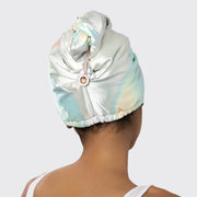 Satin wrapped hair towel