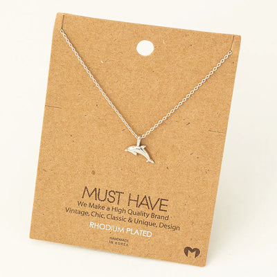 Silver Dolphin Pendant Necklace