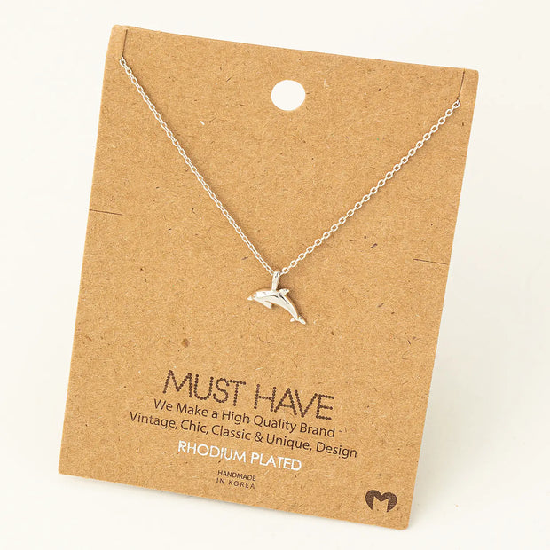 Silver Dolphin Pendant Necklace