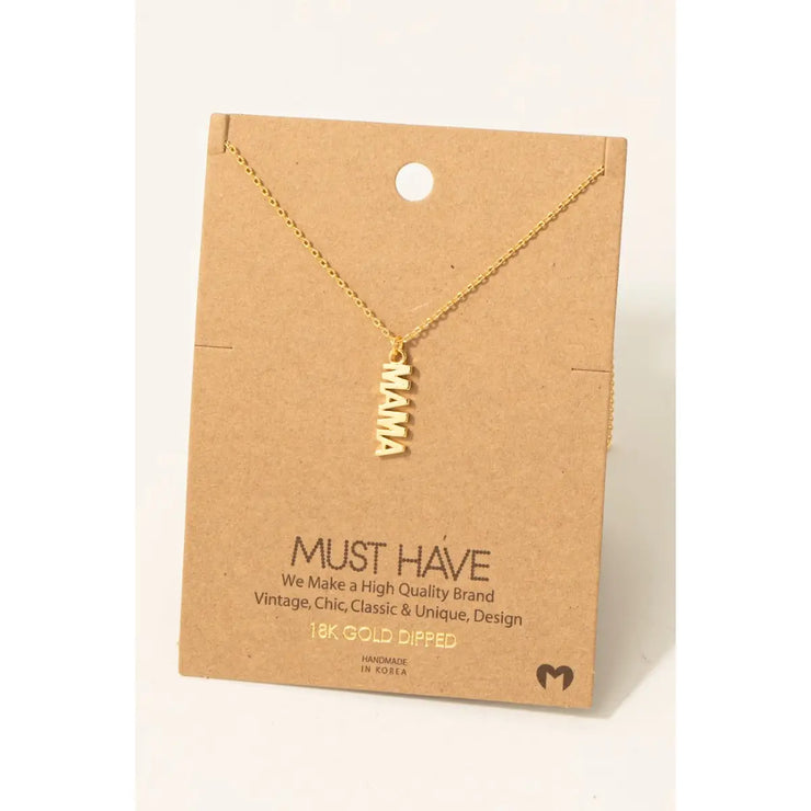 Mama Rectangle Necklace