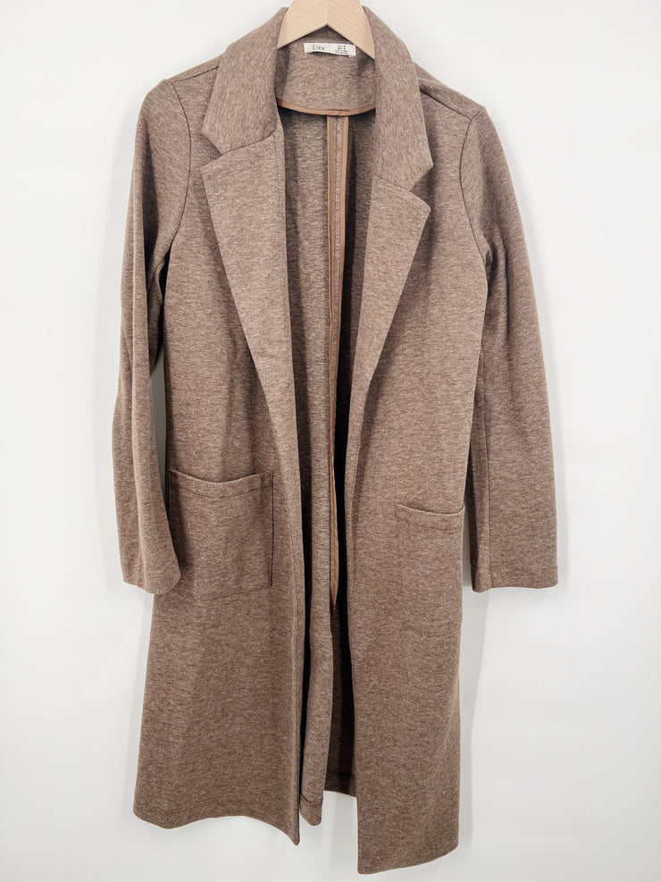 Brown Longline Blazer Cardigan-XL