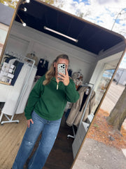 Green Quarter Zip Pullover - Small