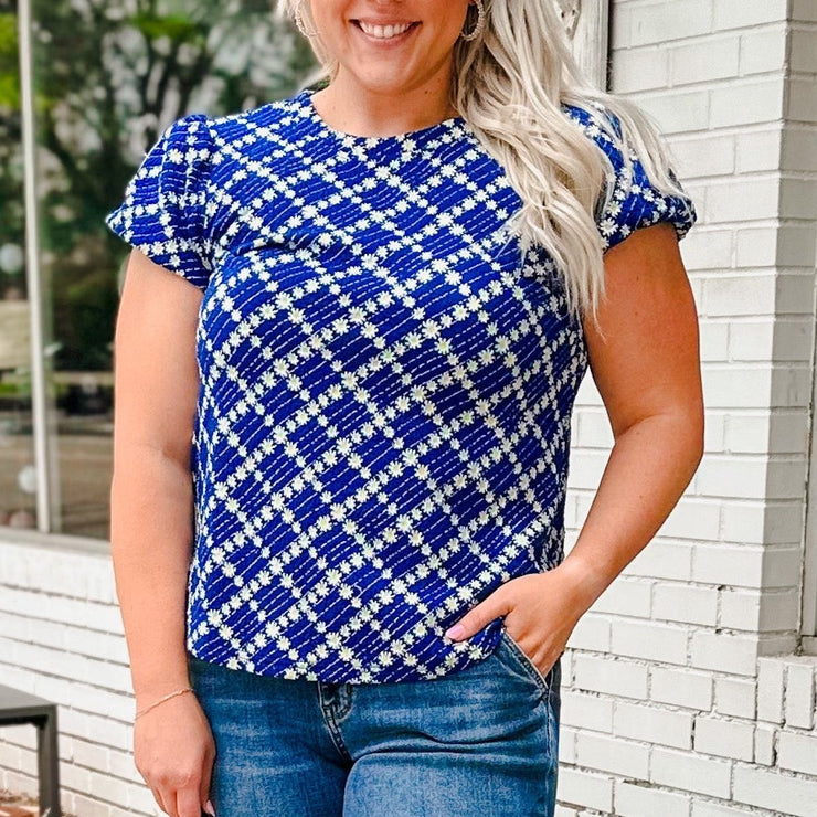 Bubble Cap Sleeve Knit Top