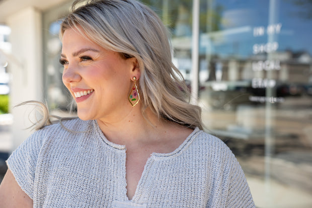 Purple Pressed Flower Earrings