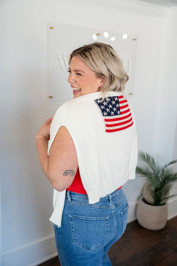 Round Neck Flag Sweater