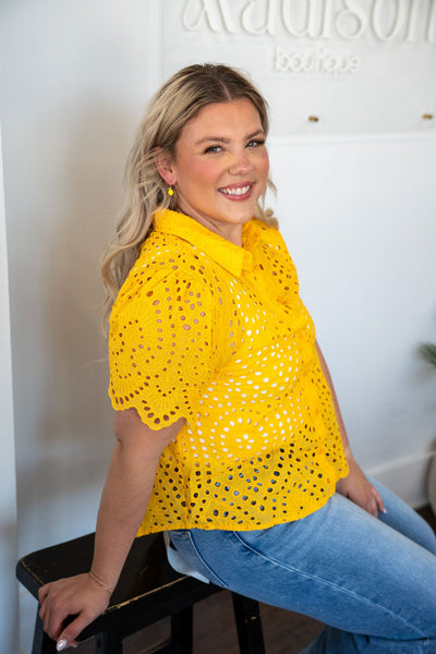 Sunflower Eyelet Lace Top