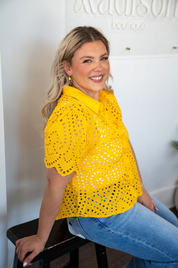 Sunflower Eyelet Lace Top