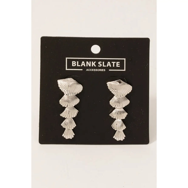 Silver Layered Shell Earrings
