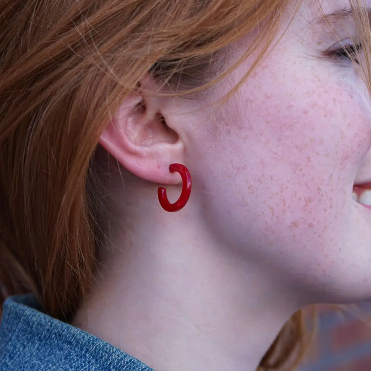 Scarlet Micro Hoops