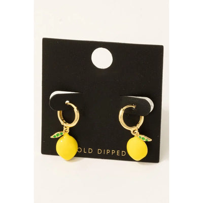 Gold Dipped Lemon Earrings