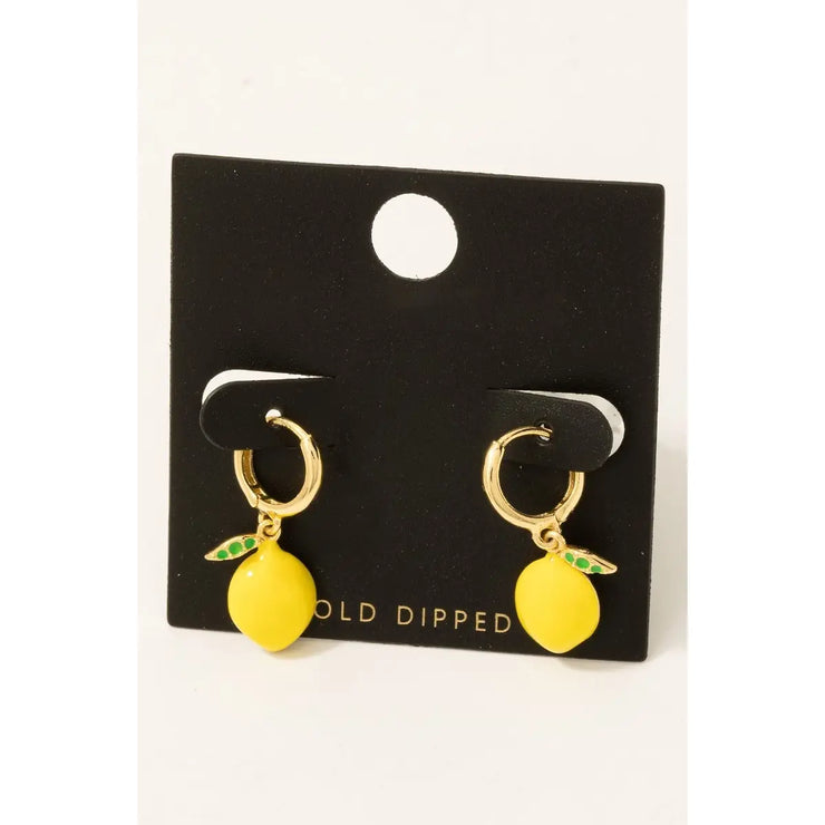 Gold Dipped Lemon Earrings