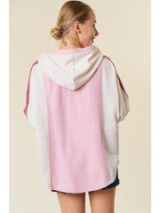 Berry and Beige Color Block Henley