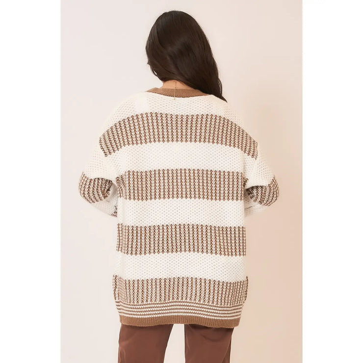 Mocha Striped Cardigan