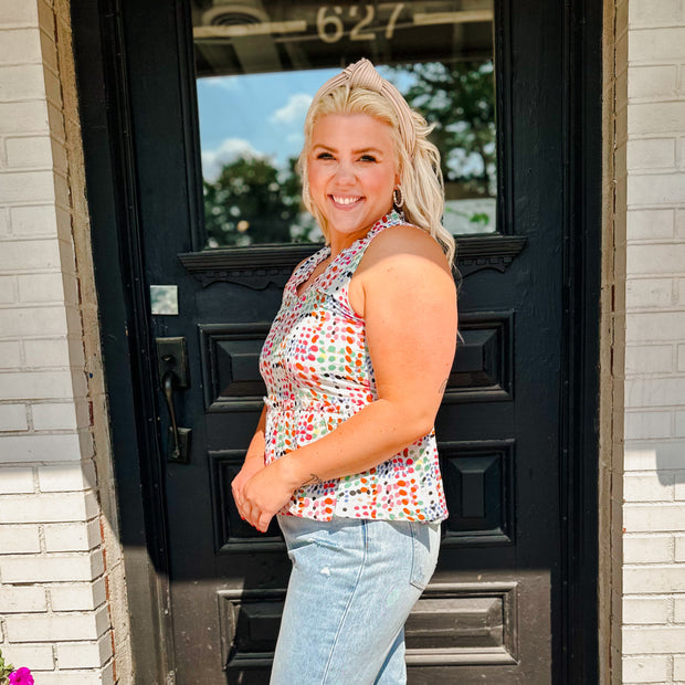 Polka Dot Sleeveless top-laege