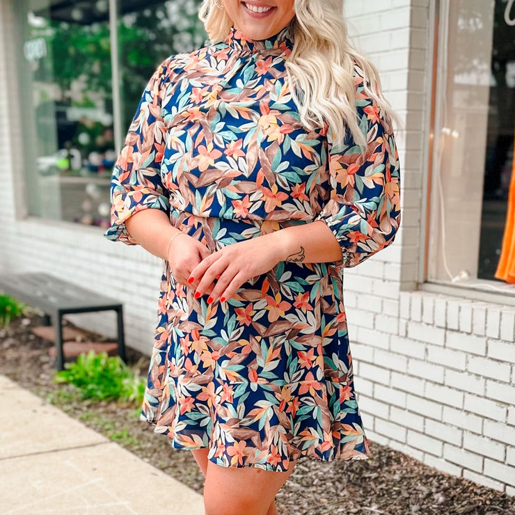 Sheer Floral Flutter Dress-xs