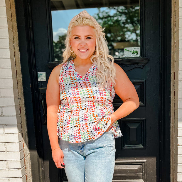 Polka Dot Sleeveless top-laege