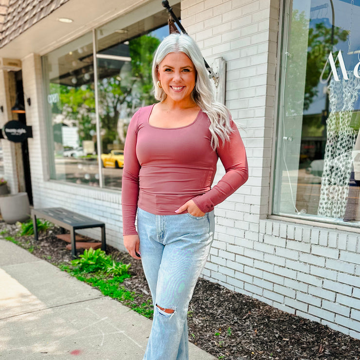 Mesh Square Neck Top - Sienna