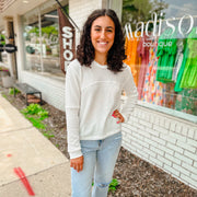 Waffle Drop Shoulder Top - medium