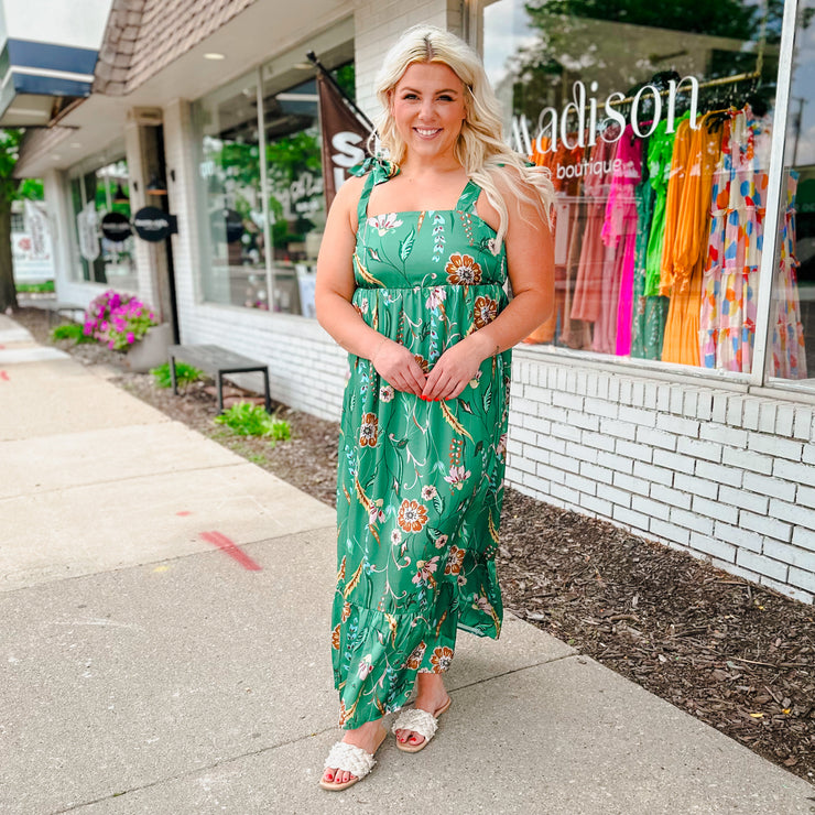 Tie Strap Floral Maxi Dress