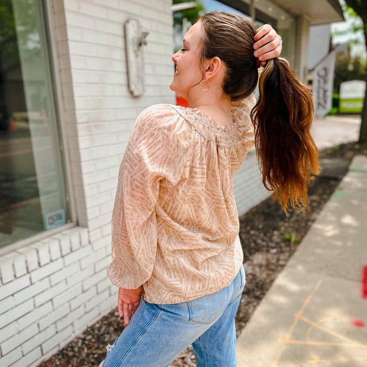 Champagne Balloon Sleeve Top