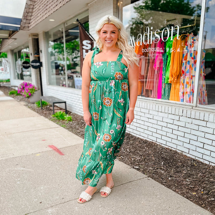 Tie Strap Floral Maxi Dress