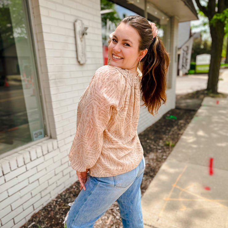 Champagne Balloon Sleeve Top